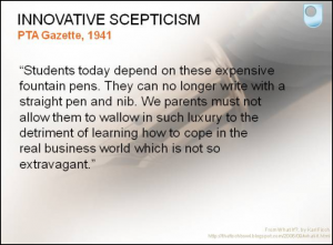 Martin Bean ALT-C 2009 slide on fountain pens