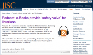 JISC podcast about the National e-books Observatory Project report.